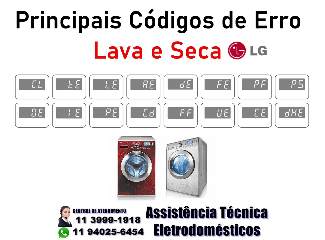 codigo de erro lava e seca lg